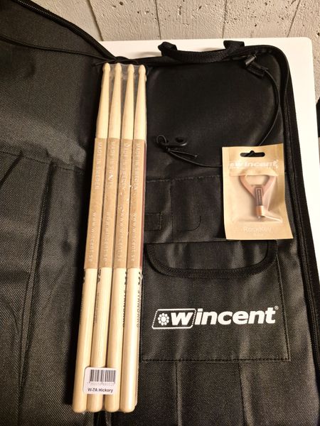 Wincent Black Nylon (W-BNSB) stikkebag + 4x Wincent 7A trommestikker