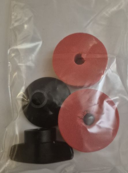 THOR vingeskrue sort cymballås + kompositt-filt + plasthylse (1 sett rød)